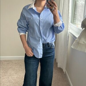 Zara loose fit button up shirt. Xs